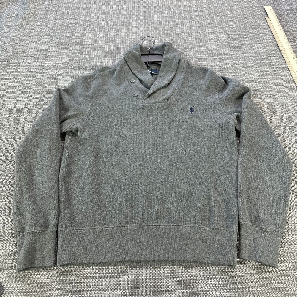 Vintage Polo Ralph Lauren Sweater Mens Medium Pullover Shawl Collared Gorp Pony